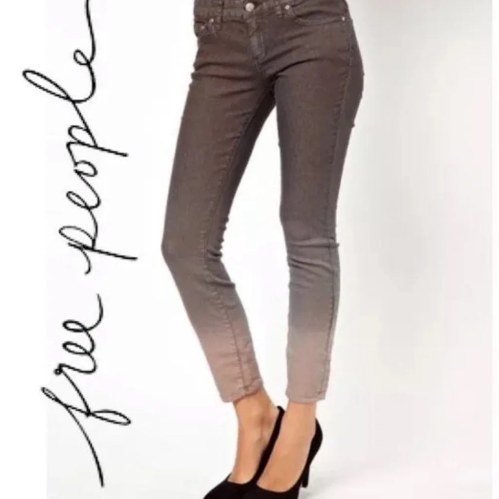 Free People grey Ombré cropped jeans